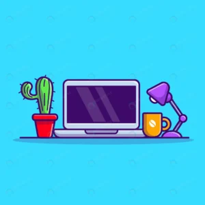 laptop with plant lamp cartoon vector icon illustr rnd474 frp17773185 - title:Home - اورچین فایل - format: - sku: - keywords: p_id:18