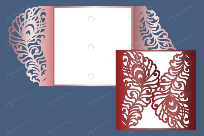 laser cut wedding invitation gate fold card templ crc53a3256c size1.38mb 1 1 - title:فایل وکتور برش لیزری در دو شکل مربع و مستطیل - اورچین فایل - format:EPS - وکتور - sku:crc53a3256c - keywords: p_id:48593