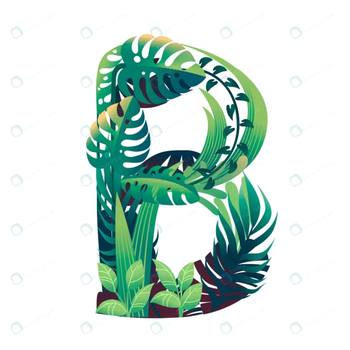 leaf letter b with diffirent types green leaves f crc0dfdba87 size3.49mb 1 - title:طراحی حرف انگلیسیBبا برگ - اورچین فایل - format:EPS - وکتور - sku:crc0dfdba87 - keywords: p_id:49870