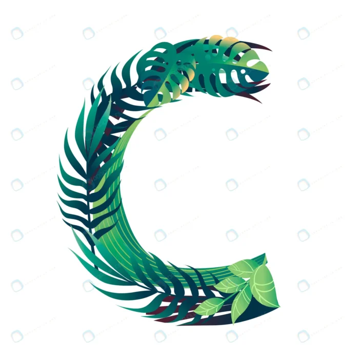 leaf letter c with diffirent types green leaves f crcdda77303 size2.59mb 1 - title:طراحی حرف انگلیسیCبا برگ - اورچین فایل - format:EPS - وکتور - sku:crcdda77303 - keywords: p_id:49872