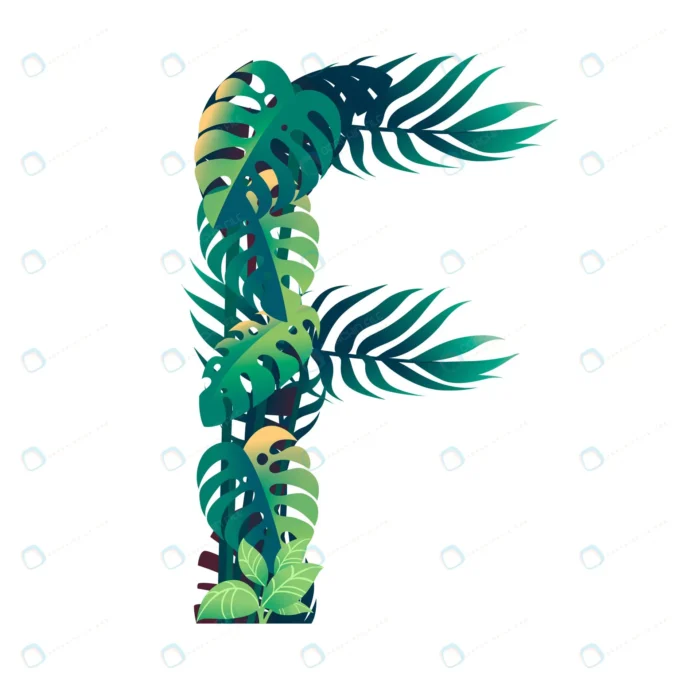 leaf letter f with diffirent types green leaves f crcb81430c1 size2.91mb 1 - title:طراحی حرف انگلیسی F با برگ - اورچین فایل - format:EPS - وکتور - sku:crcb81430c1 - keywords: p_id:49878