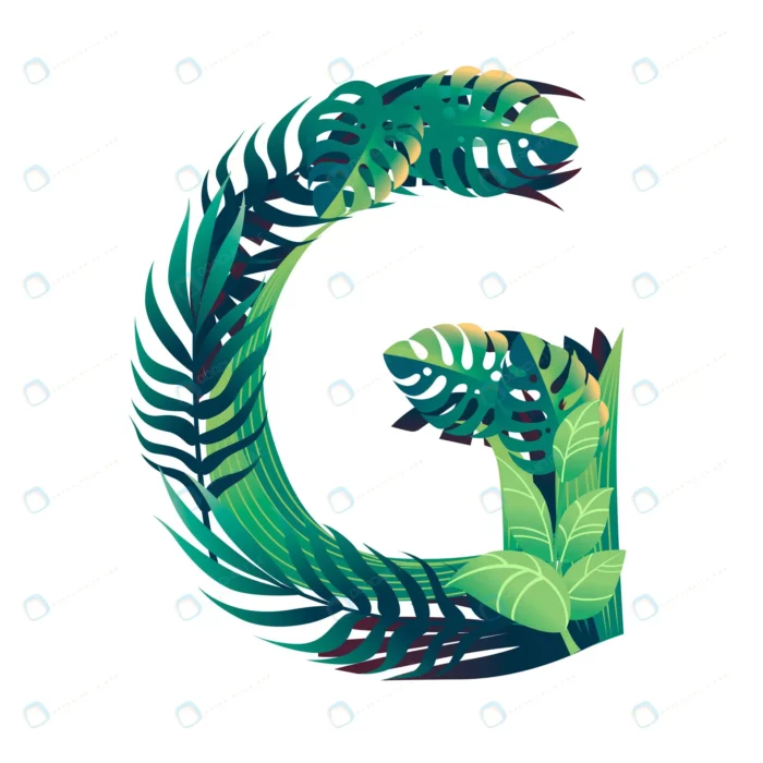 leaf letter g with diffirent types green leaves f crc9667da15 size3.71mb 1 - title:طراحی حرف انگلیسی G با برگ - اورچین فایل - format:EPS - وکتور - sku:crc9667da15 - keywords: p_id:49880