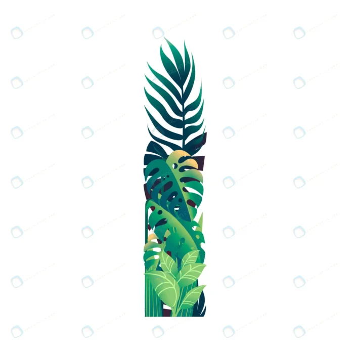 leaf letter i with diffirent types green leaves f crc1b841341 size1.66mb - title:طراحی حرف انگلیسی I با برگ - اورچین فایل - format:EPS - وکتور - sku:crc1b841341 - keywords: p_id:49884