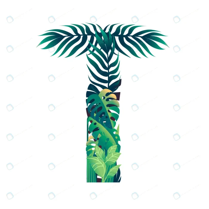 leaf letter t with diffirent types green leaves f crc48f708ef size2.09mb - title:حرف انگلیسی T طرح برگ های سبز - اورچین فایل - format:EPS - وکتور - sku:crc48f708ef - keywords: p_id:49658