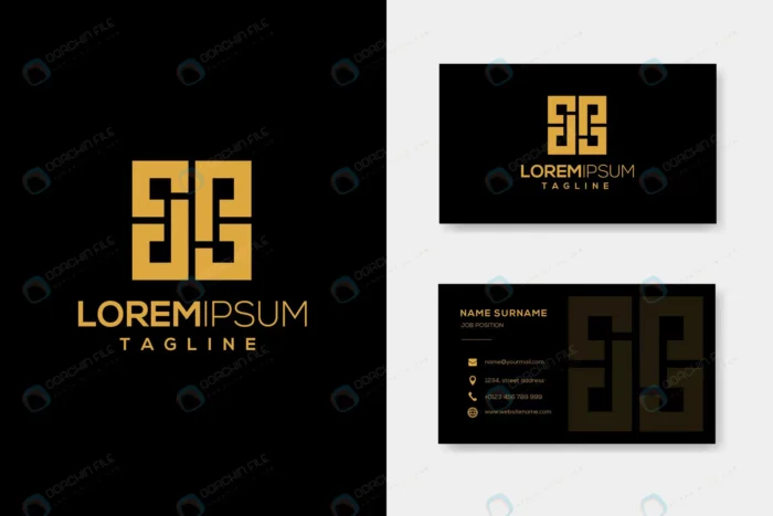 letter dp luxury logo template with business card crcb6b00133 size1.93mb - title:وکتور کارت ویزیت لوکس زرد و مشکی - اورچین فایل - format:EPS - وکتور - sku:crcb6b00133 - keywords: p_id:56088