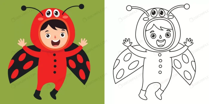 line art drawing kids coloring page 2 crc5a133379 size1.62mb - title:پسر با لباس کفشدوزک مناسب برای رنگ آمیزی - اورچین فایل - format:EPS - وکتور - sku:crc5a133379 - keywords:پسر با لباس کفشدوزک مناسب برای رنگ آمیزی, وکتور, پسر, حیوانات, رنگ آمیزی, فایل تکی, کاراکتر, مدرسه و آموزش p_id:96011