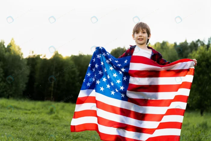 little boy with american flag nature concept patri rnd221 frp16865446 - title:تصویر پسر با پرچم آمریکا - اورچین فایل - format:JPG - استوک - sku:frp16865446 - keywords: p_id:73909