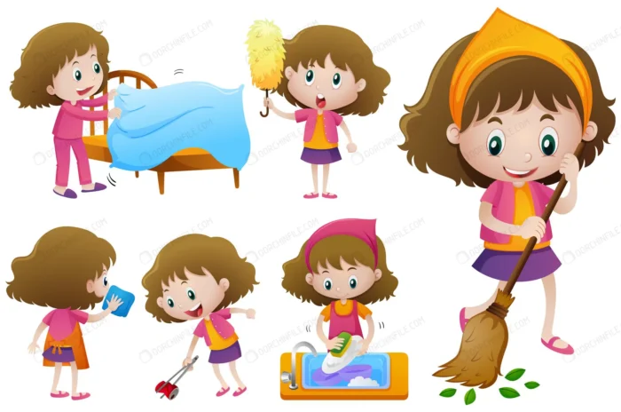 little girl doing different housework crc35e43635 size3.96mb - title:کاراکتر دختر در حال انجام کارهای خانه - اورچین فایل - format:EPS - وکتور - sku:crc35e43635 - keywords:کاراکتر دختر در حال انجام کارهای خانه p_id:104185