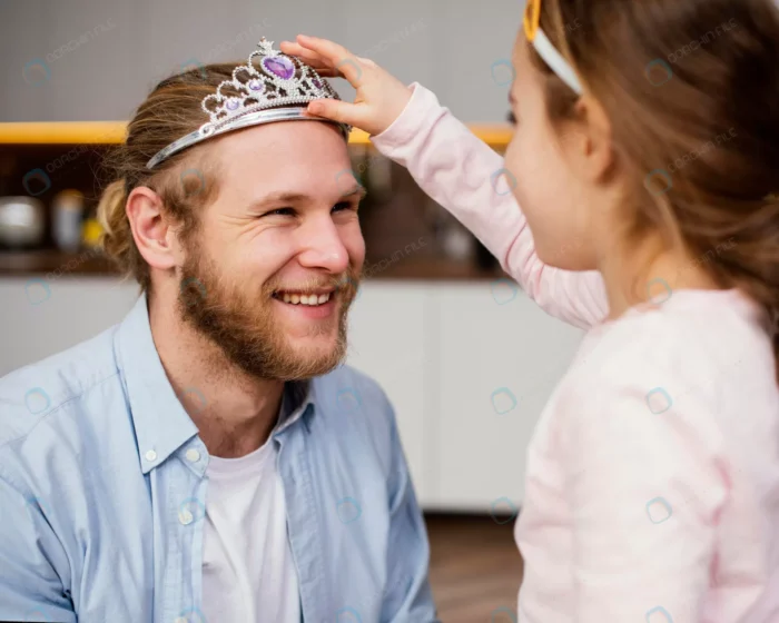 little girl placing tiara father s head crc7c025086 size2.07mb 5950x4760 1 - title:عکس بازی دختر با پدر - اورچین فایل - format:JPG - استوک - sku:crc7c025086 - keywords: p_id:45578
