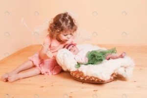 little girl with her newborn sister basket crca5046773 size7.11mb 5472x3648 - title:Home - اورچین فایل - format: - sku: - keywords: p_id:18