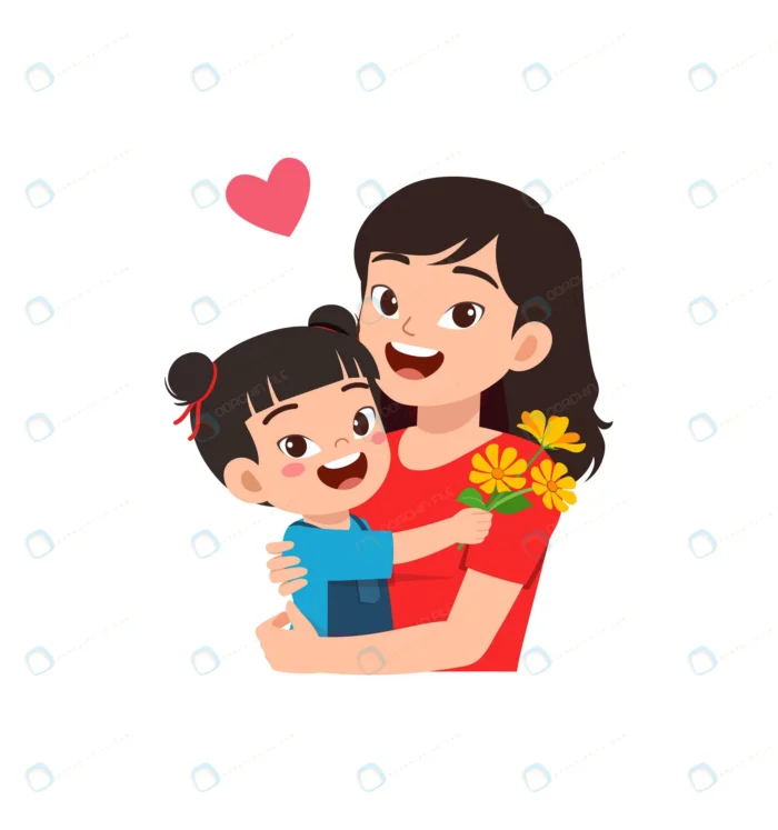 little kid give flower mother 3 crc385abdde size1.30mb - title:وکتور دختر در آغوش مادر - اورچین فایل - format:EPS - وکتور - sku:crc385abdde - keywords: p_id:79211