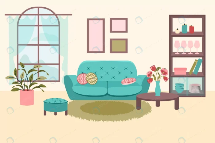 living room interior modern design interior home crc43cb599b size1.98mb - title:نمای داخلی اتاق با مبلمان آبی - اورچین فایل - format:EPS - وکتور - sku:crc43cb599b - keywords: p_id:88125