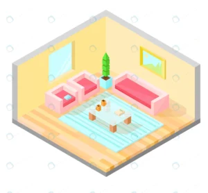 living room isometric design with table armchair crc6e4fb8de size2.76mb - title:Home - اورچین فایل - format: - sku: - keywords: p_id:18