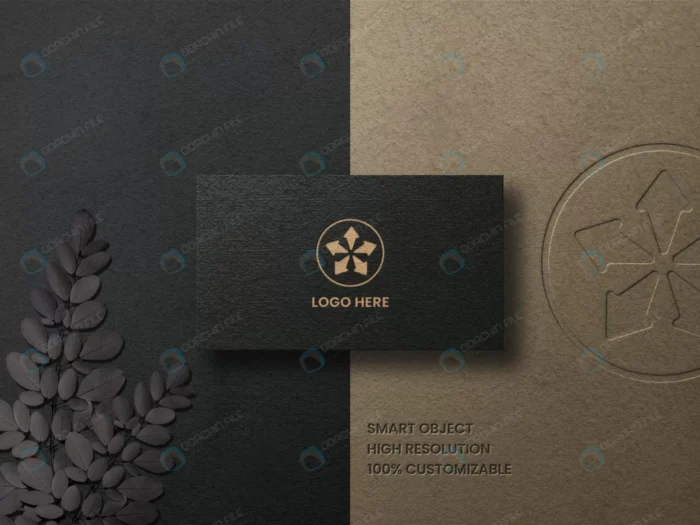 logo mockup single dark business card with letter crc4200b97f size95.75mb - title:دانلود قالب لایه باز کارت ویزیت با پس زمینه مشکی - اورچین فایل - format:PSD - فتوشاپ - sku:crc4200b97f - keywords: p_id:79507
