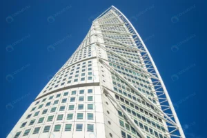 low angle view turning torso blue sky sunlight ma crc1e8c38f2 size16.23mb 6000x4000 - title:Home - اورچین فایل - format: - sku: - keywords: p_id:18