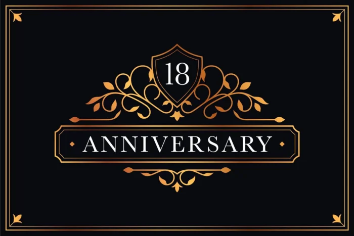 luxury 18th anniversary logo template crccb6f2b1f size526.99kb - title:دانلود نشان سالگرد با فرمت وکتور - اورچین فایل - format:EPS - وکتور - sku:crccb6f2b1f - keywords: p_id:38403