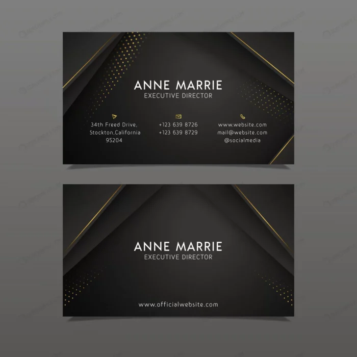 luxury business card template crc773d8489 size19.35mb - title:کارت ویزیت تجاری مشکی رنگ - اورچین فایل - format:EPS - وکتور - sku:crc773d8489 - keywords: p_id:93851