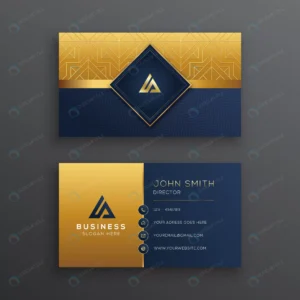 luxury dark blue business card template with gold crcc3b23987 size3.33mb - title:Home - اورچین فایل - format: - sku: - keywords: p_id:18