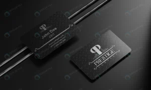 luxury dark business card logo mockup with stampi crc4d3f2670 size216.40mb - title:Home - اورچین فایل - format: - sku: - keywords: p_id:18