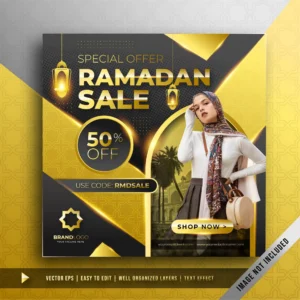 luxury gold ramadan sale square banner promotion template - title:Home - اورچین فایل - format: - sku: - keywords: p_id:18