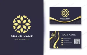 luxury golden flower logo with business card temp crca8d97f34 size5.86mb - title:Home - اورچین فایل - format: - sku: - keywords: p_id:18