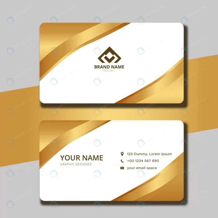 luxury wavy business identity cards template crc5460d1d9 size3.25mb - title:کارت ویزیت تجاری سفید و طلایی - اورچین فایل - format:EPS - وکتور - sku:crc5460d1d9 - keywords: p_id:80397