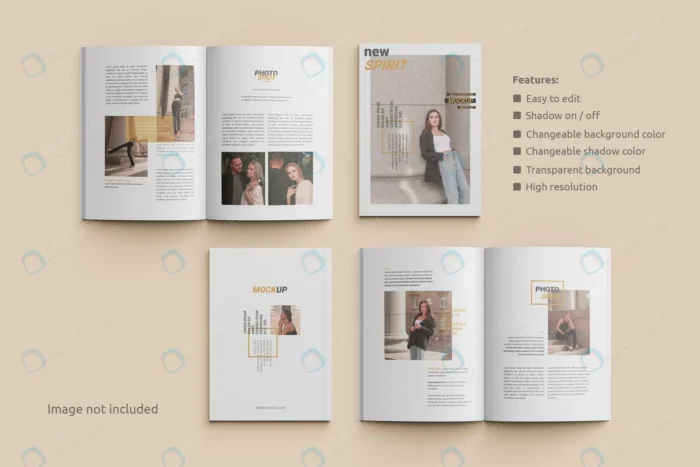 magazine mockup open cover top view crcef8adf3b size96.72mb - title:مجموعه موکاپ جلد و صفحه کتاب - اورچین فایل - format:PSD - فتوشاپ - sku:crcef8adf3b - keywords: p_id:77963