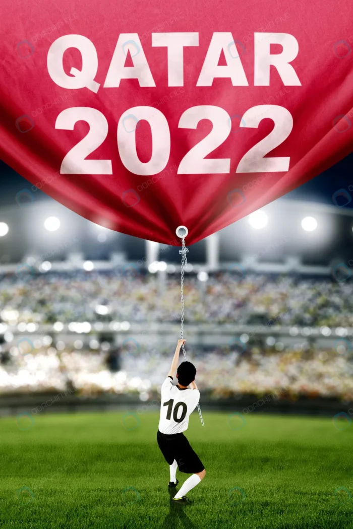male soccer player pulling qatar 2022 text rnd254 frp34572910 - title:فوتبالیست با بنر 2022 قطر - اورچین فایل - format:JPG - استوک - sku:frp34572910 - keywords: p_id:68833