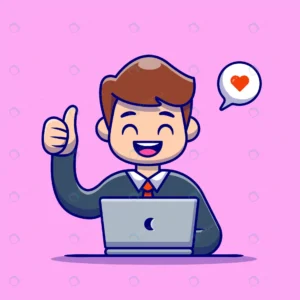 man employee thumbs up with laptop cartoon people crc92354ccc size0.63mb - title:Home - اورچین فایل - format: - sku: - keywords: p_id:18