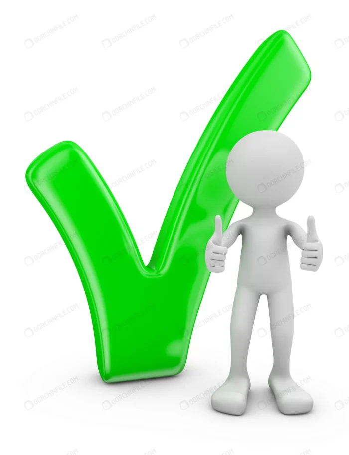 man green volumetric check mark white background crcda557193 - title:آدمک با تیک سبز - اورچین فایل - format:JPG - استوک - sku:crcda557193 - keywords: p_id:92617