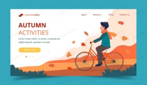 man riding bike park autumn landing page template crc83e3e6cb size2.08mb - title:Home - اورچین فایل - format: - sku: - keywords: p_id:18