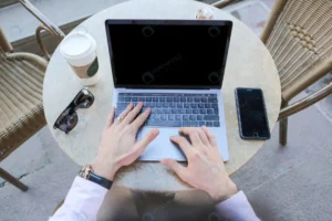 man using laptop with blank white desktop screen rnd938 frp32034645 - title:Home - اورچین فایل - format: - sku: - keywords: p_id:18