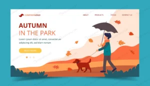 man walking dog autumn landing page template crcdb7344d1 size1.70mb - title:Home - اورچین فایل - format: - sku: - keywords: p_id:18