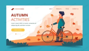 man with bike autumn landing page template crc00bca583 size2.18mb - title:Home - اورچین فایل - format: - sku: - keywords: p_id:18