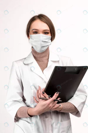 masked doctor looking camera holding tablet crca731004e size6.53mb 3520x5280 - title:Home - اورچین فایل - format: - sku: - keywords: p_id:18