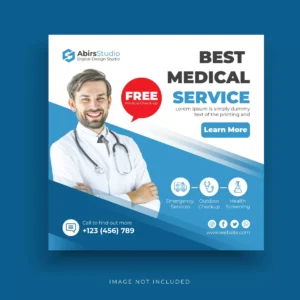 medical social media banner square flyer template 2 - title:Home - اورچین فایل - format: - sku: - keywords: p_id:18