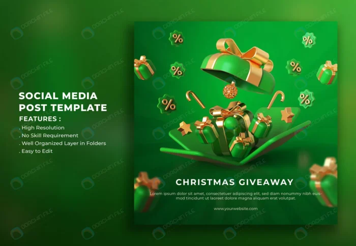 merry christmas giveaway social media post templa crca31b284b size13.2mb 1 - title:قالب پست اینستاگرام تبریک کریسمس - اورچین فایل - format:PSD - فتوشاپ - sku:crca31b284b - keywords: p_id:45027