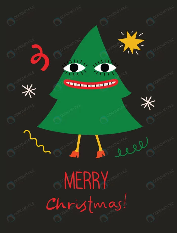 merry christmas happy new year 2023 vector trendy rnd700 frp31525615 - title:وکتور کارتونی درخت کریسمس - اورچین فایل - format:EPS - وکتور - sku:frp31525615 - keywords: p_id:72051