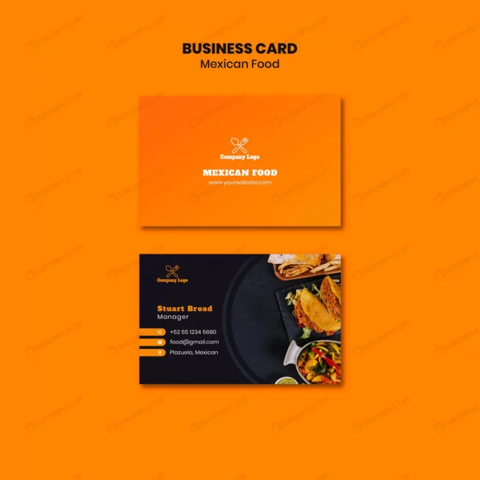 mexican food business card template crcdda7d5e5 size5.52mb - title:کارت ویزیت فست فود با فرمت فتوشاپ - اورچین فایل - format:PSD - فتوشاپ - sku:crcdda7d5e5 - keywords: p_id:93409