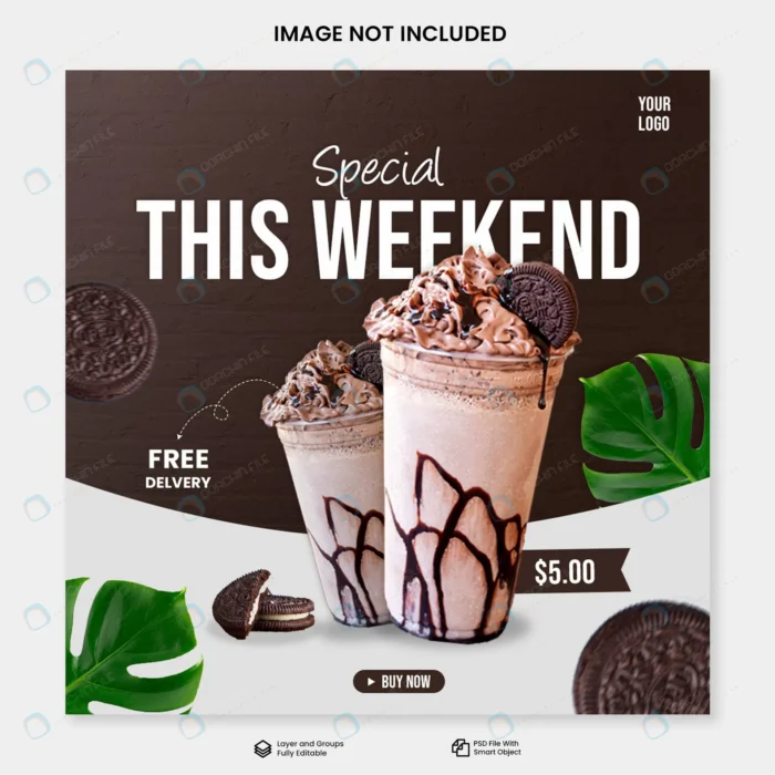 milkshake drink menu social media instagram post crc62f03dd9 size7.78mb - title:پست اینستاگرام ویژه کافی شاپ با فرمت فتوشاپ - اورچین فایل - format:PSD - فتوشاپ - sku:crc62f03dd9 - keywords: p_id:82423
