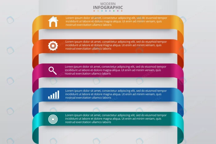 minimal business infographics template vector ill crcb54f3f7f size2.49mb - title:وکتور اینفوگرافیکی 5 مرحله ای رنگی - اورچین فایل - format:EPS - وکتور - sku:crcb54f3f7f - keywords: p_id:87435
