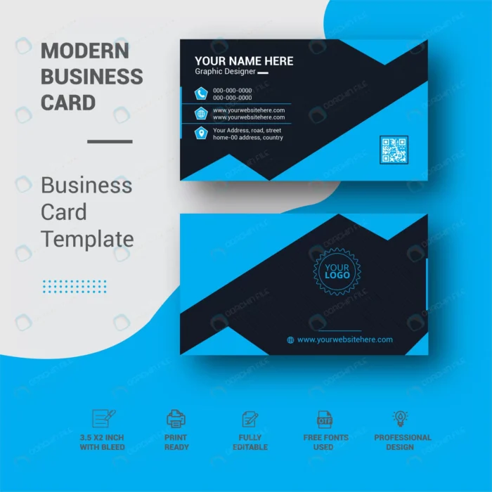 minimalist business card design template 3 crc8f1eeff4 size3.24mb - title:وکتور کارت ویزیت مینیمال مشکی و آبی - اورچین فایل - format:EPS - وکتور - sku:crc8f1eeff4 - keywords: p_id:56992