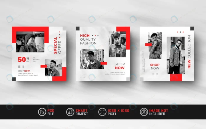 minimalist red white instagram social media feed crc403ce0d6 size2.37mb - title:پست اینستاگرام مناسب فروش با تخفیف - اورچین فایل - format:PSD - فتوشاپ - sku:crc403ce0d6 - keywords: p_id:41380