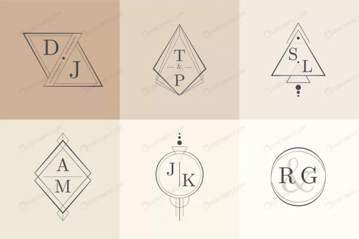 minimalist wedding monograms pastel colors collec crc40748300 size0.53mb - title:مجموعه وکتور مونوگرام عروسی - اورچین فایل - format:EPS - وکتور - sku:crc40748300 - keywords: p_id:97925