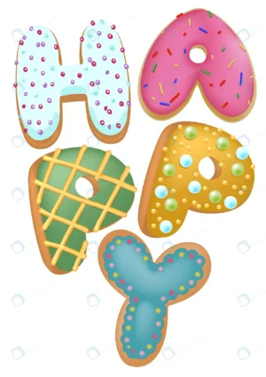 mixed color donut happy insignia top view bakery crcefc15923 size6.8mb - title:Home - اورچین فایل - format: - sku: - keywords: p_id:18