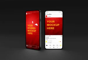 mobile phone mockup with instagram stories post t crc86fb6461 size15.59mb - title:Home - اورچین فایل - format: - sku: - keywords: p_id:18