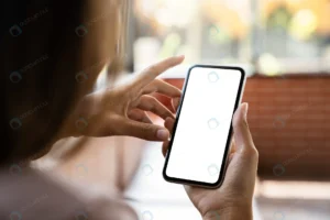 mock up phone woman hand showing white screen rnd227 frp9574428 - title:Home - اورچین فایل - format: - sku: - keywords: p_id:18