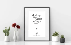 mockup empty photo frame with plant pot crca1a668d0 size56.49mb - title:Home - اورچین فایل - format: - sku: - keywords: p_id:18