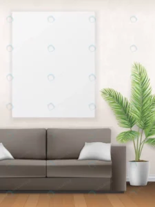 mockup interior with sofa palm tree poster wall l crc162d34eb size8.04mb - title:Home - اورچین فایل - format: - sku: - keywords: p_id:18