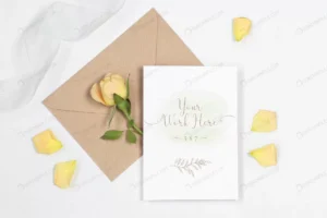 mockup invitation card with envelope rose petals crc484f6366 size90.96mb - title:Home - اورچین فایل - format: - sku: - keywords: p_id:18